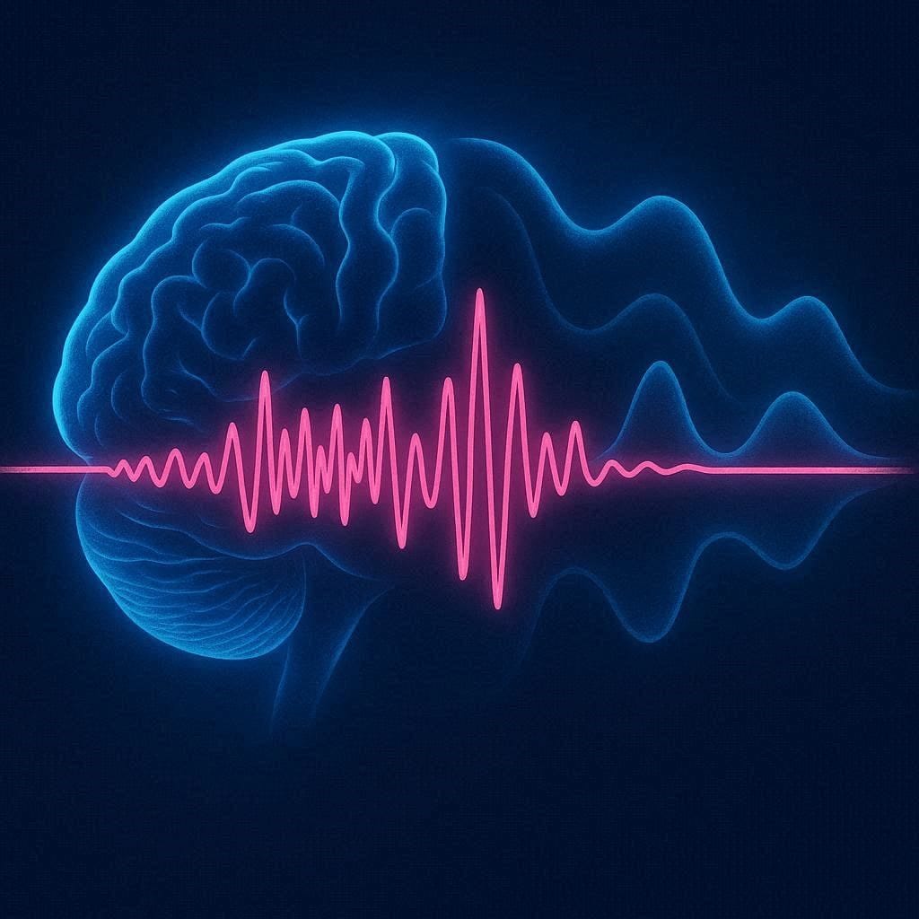 Diagram illustrating how pink noise enhances deep slow-wave sleep.