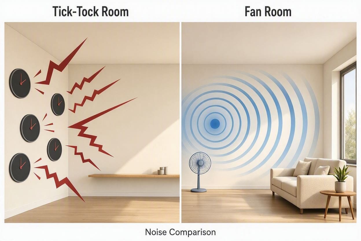 A diagram showing how a repetitive noise triggers the amygdala and causes cortisol and stress responses in the body